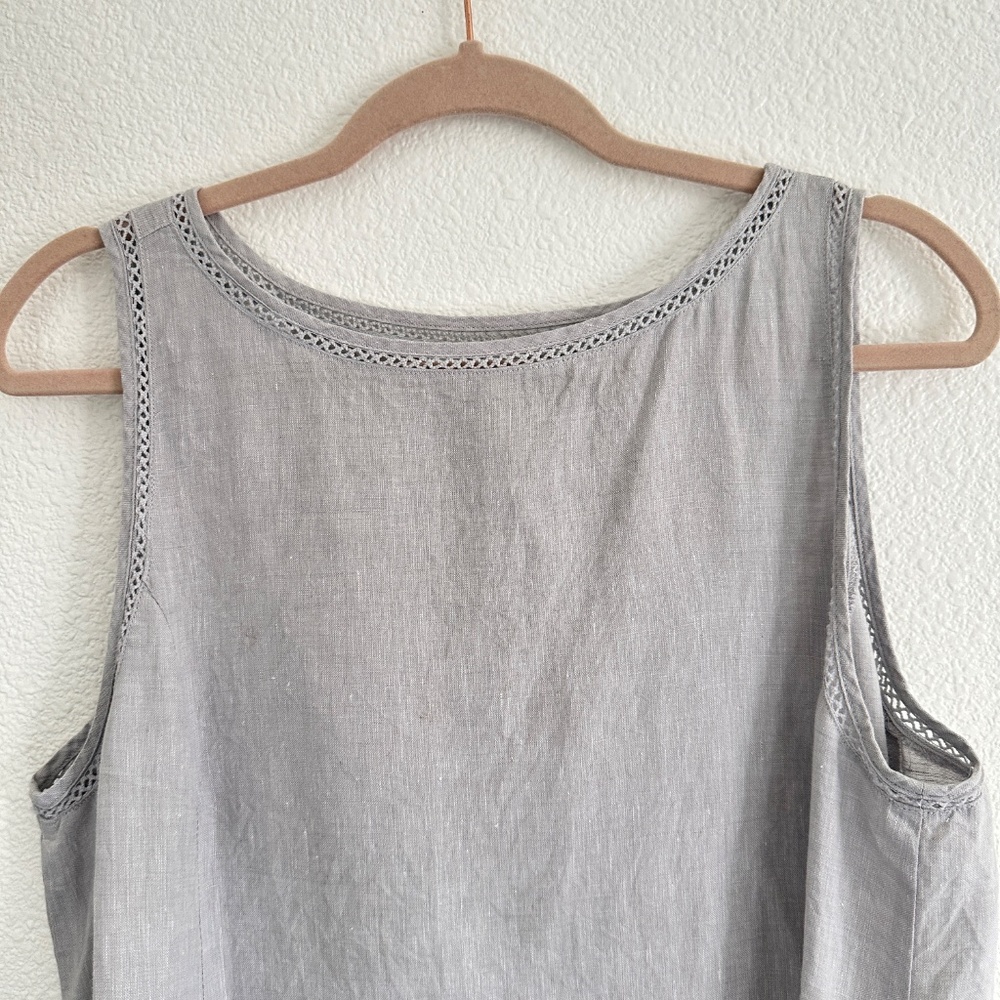 J. Jill 100% Linen grey dress Medium - Picture 5 of 14